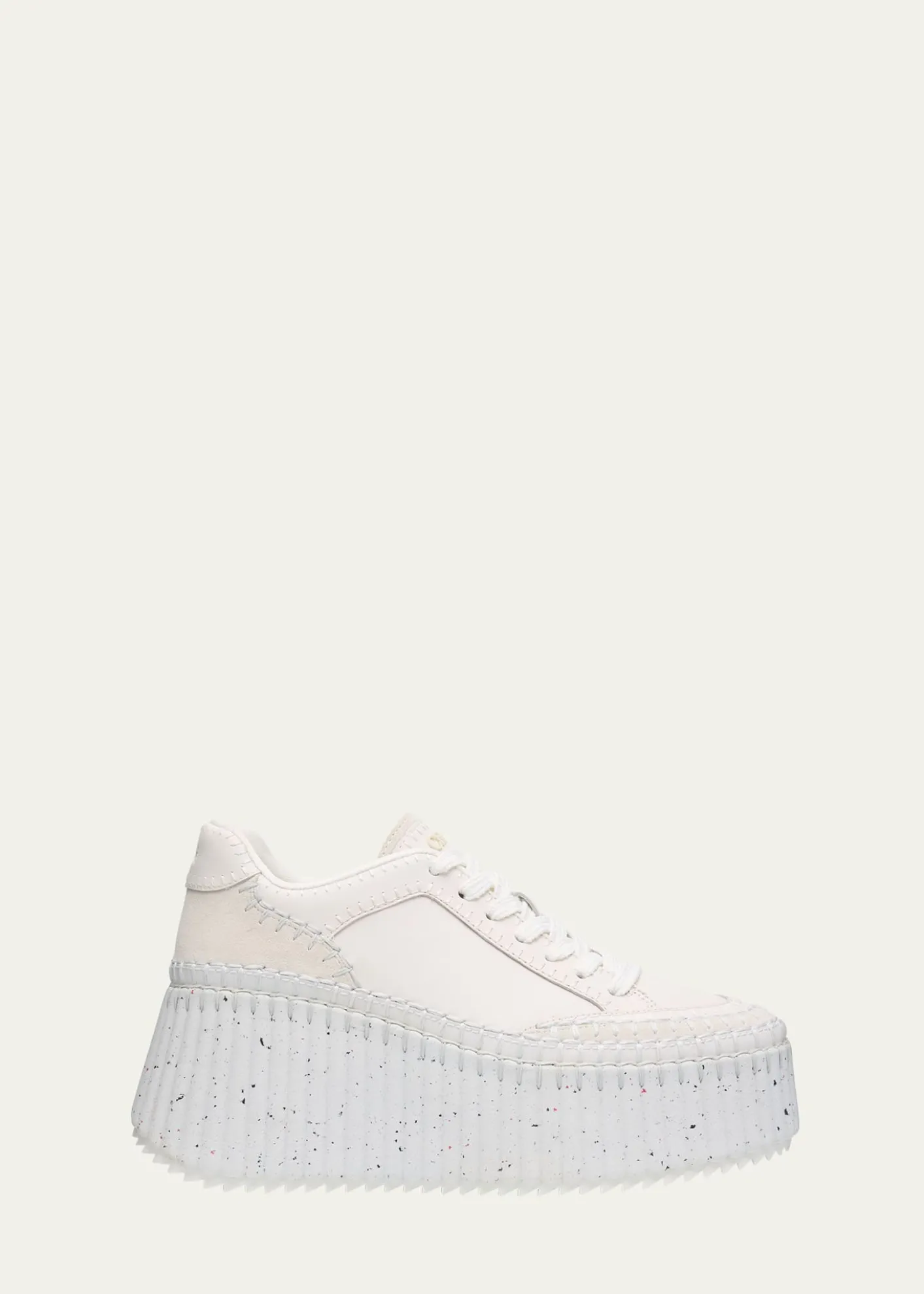 ChloeNama Platform Speckled Mix Leather Sneakers