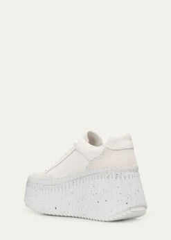 ChloeNama Platform Speckled Mix Leather Sneakers