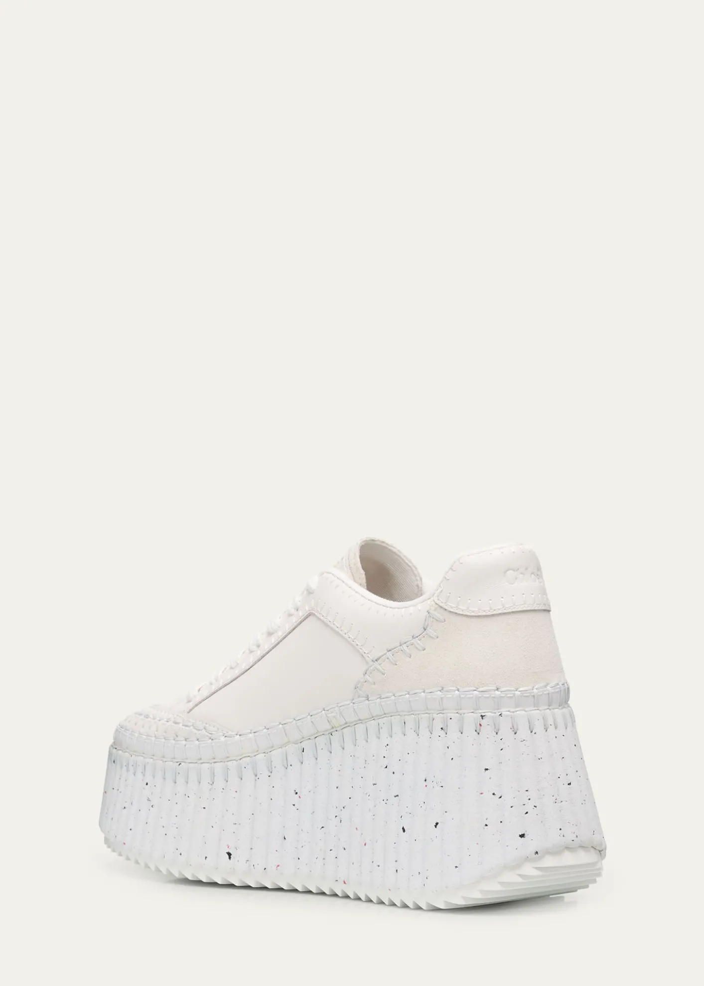 ChloeNama Platform Speckled Mix Leather Sneakers