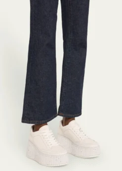 ChloeNama Platform Speckled Mix Leather Sneakers