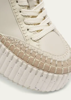 ChloeNama Platform Speckled Mix Leather Sneakers