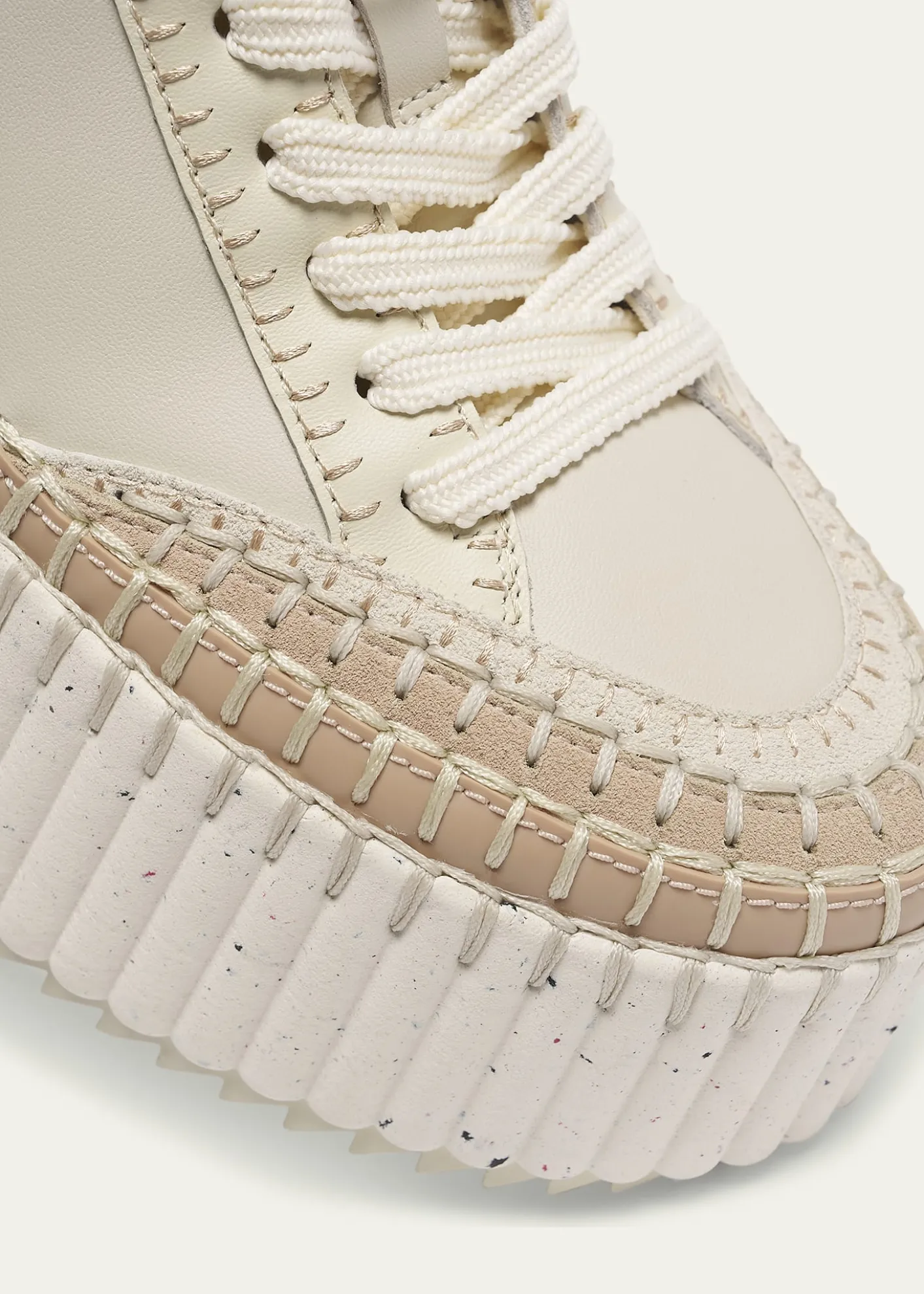 ChloeNama Platform Speckled Mix Leather Sneakers