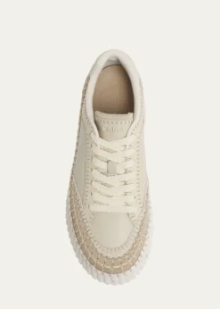ChloeNama Platform Speckled Mix Leather Sneakers