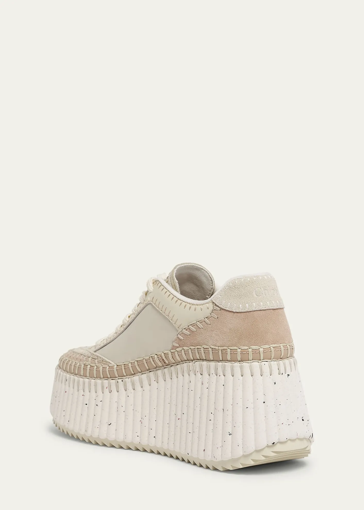 ChloeNama Platform Speckled Mix Leather Sneakers