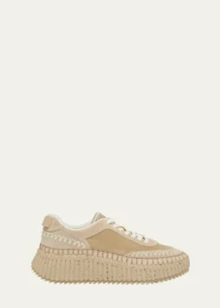 ChloeNama Suede Stitch Walking Sneakers