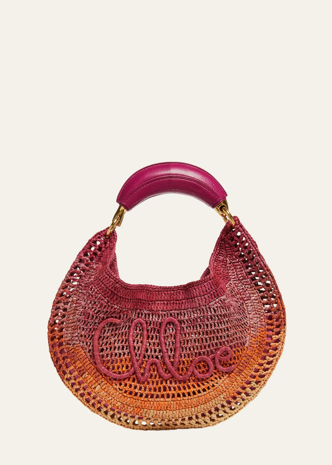 ChloeOmbre Banana Tote Bag in Viscose Raffia