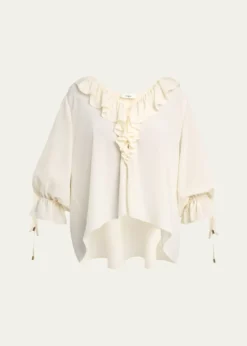 ChloeOrganic Silk Crepe De Chine Top