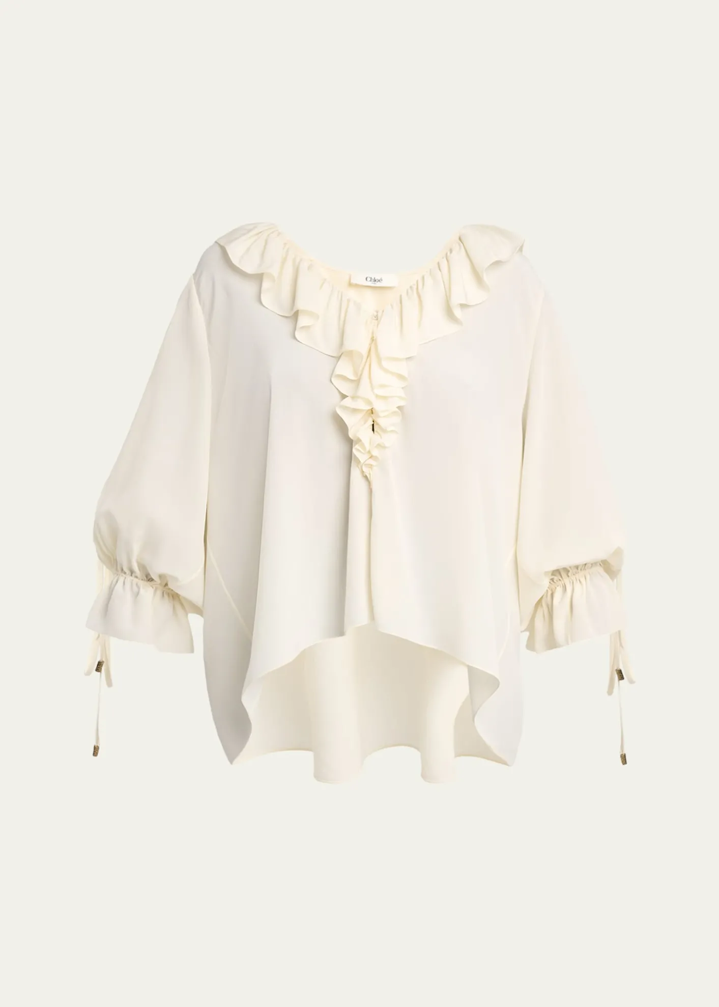 ChloeOrganic Silk Crepe De Chine Top