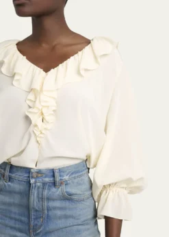 ChloeOrganic Silk Crepe De Chine Top