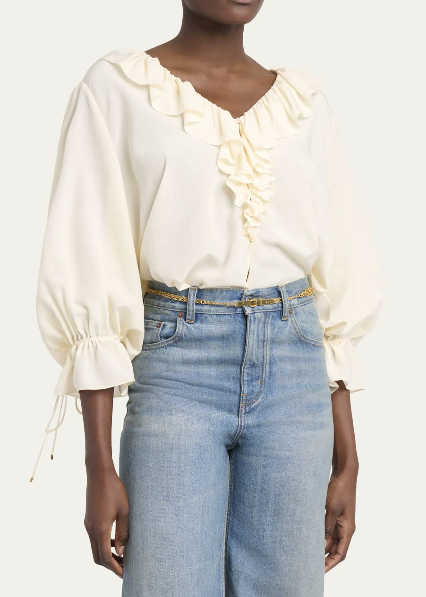 ChloeOrganic Silk Crepe De Chine Top