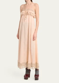ChloeOrganic Silk Ornemental Jacquard Dress