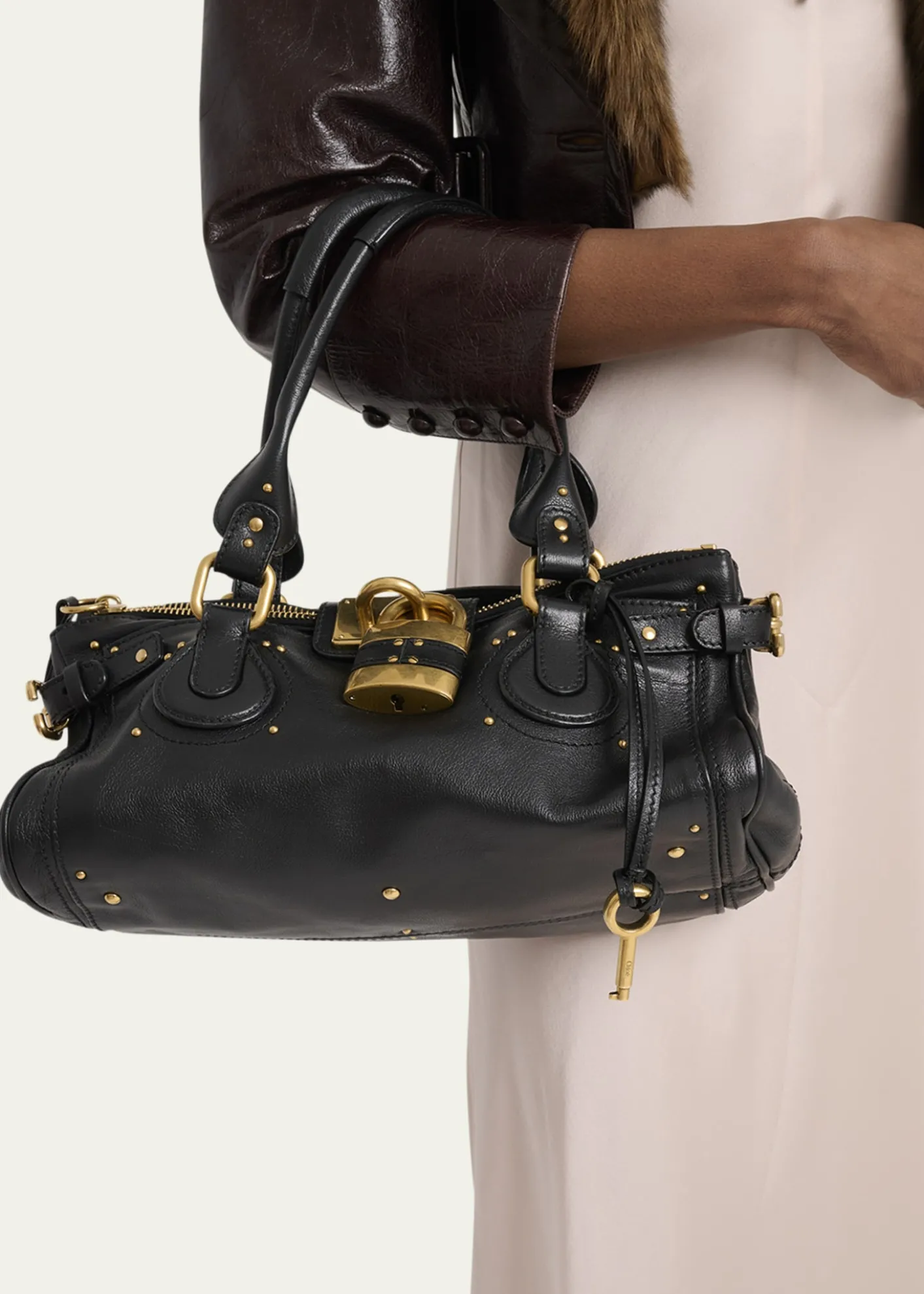 ChloePaddington Padlock Shoulder Bag in Leather