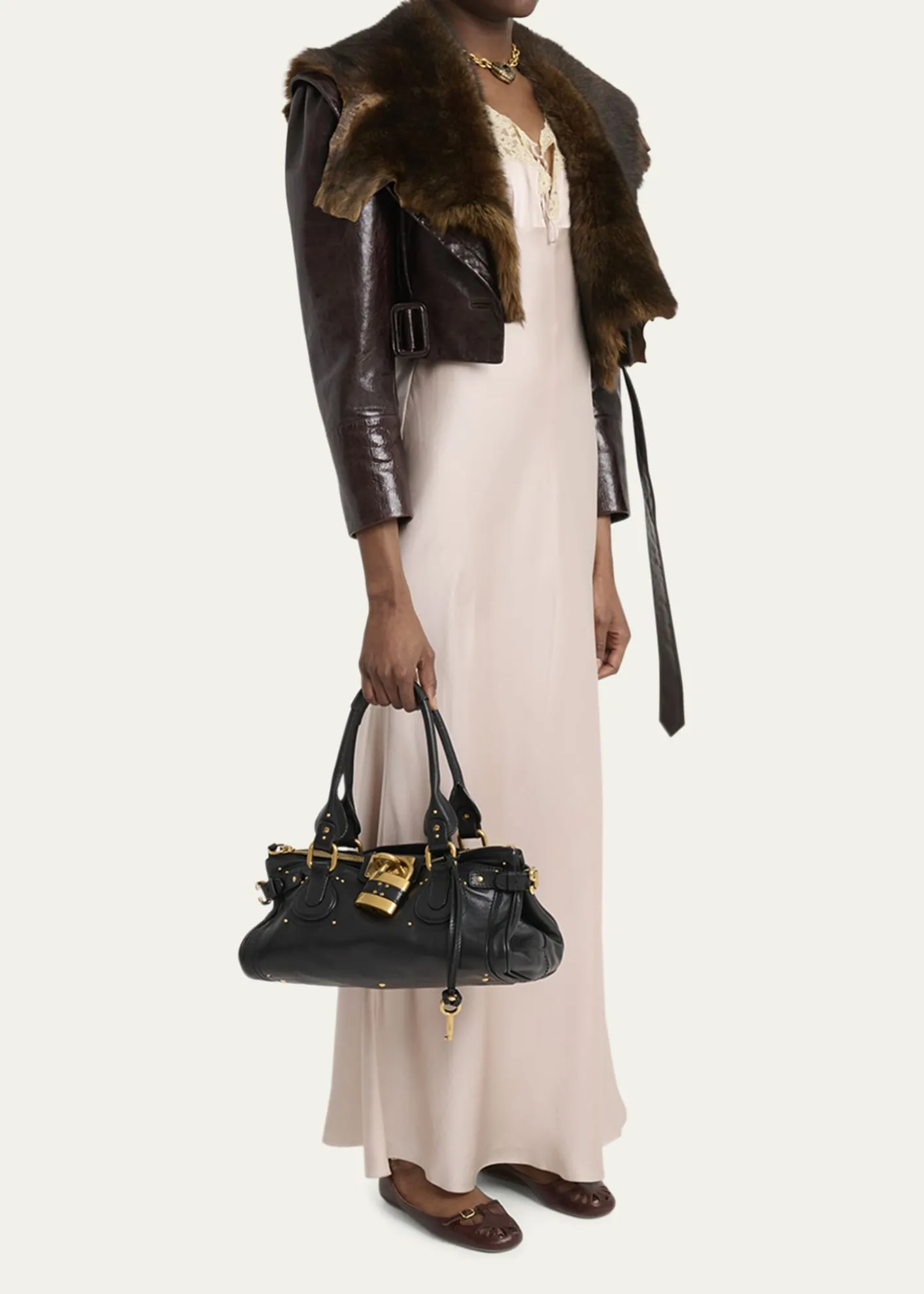 ChloePaddington Padlock Shoulder Bag in Leather