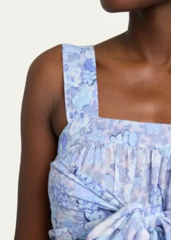 ChloePainted Flowers Cotton Maxi Dress