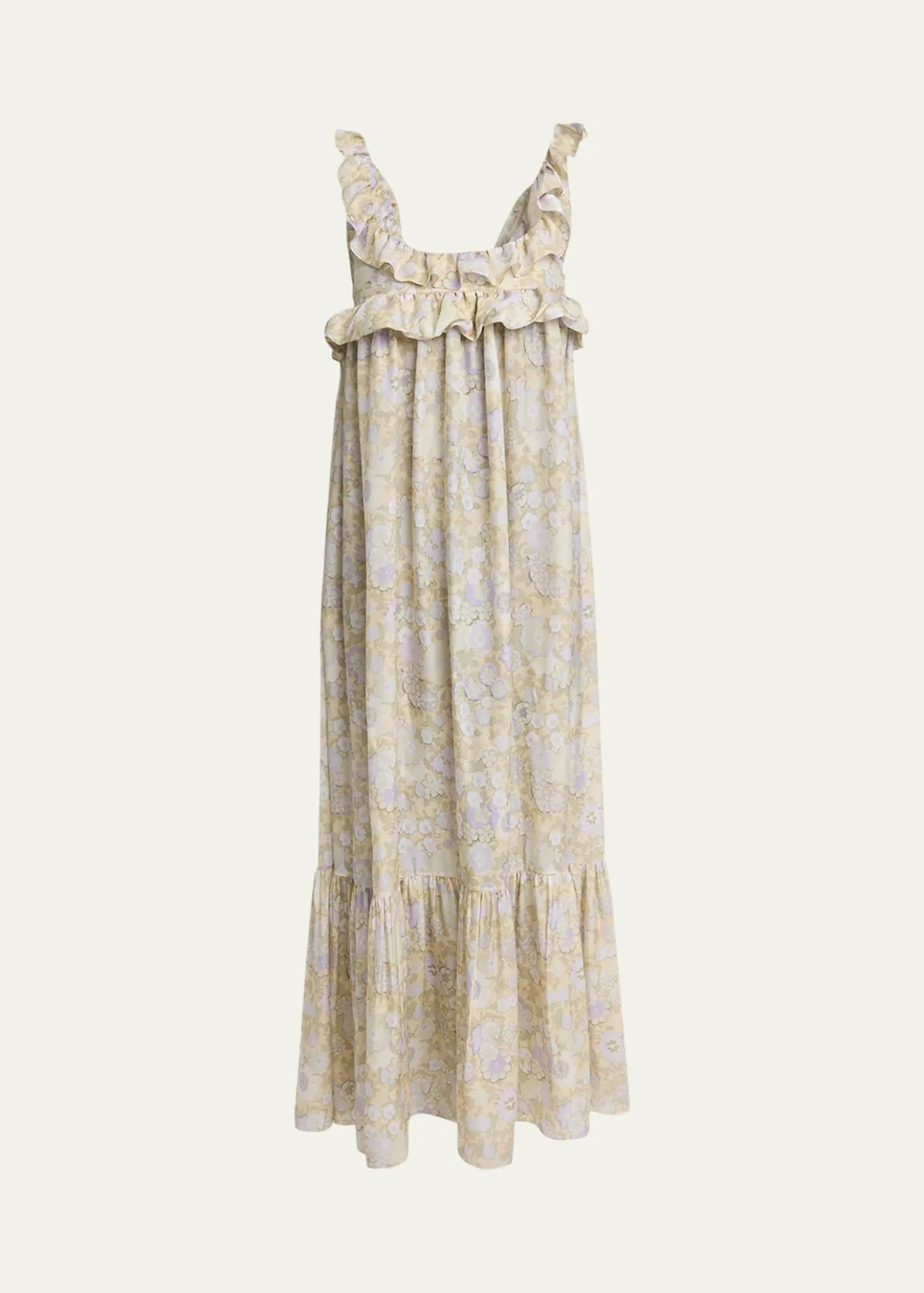 ChloePainted Flowers Silk Maxi Dress