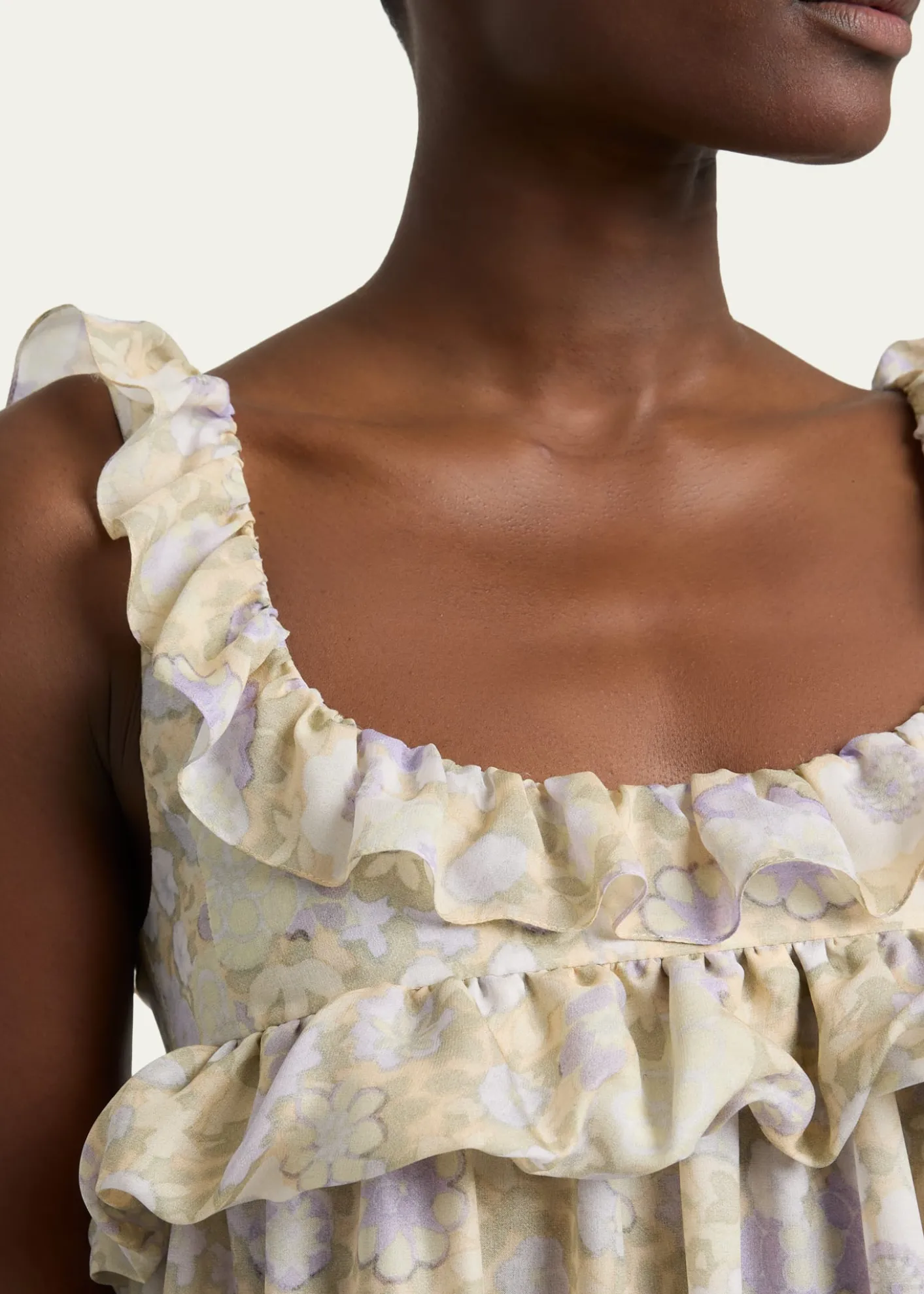 ChloePainted Flowers Silk Maxi Dress