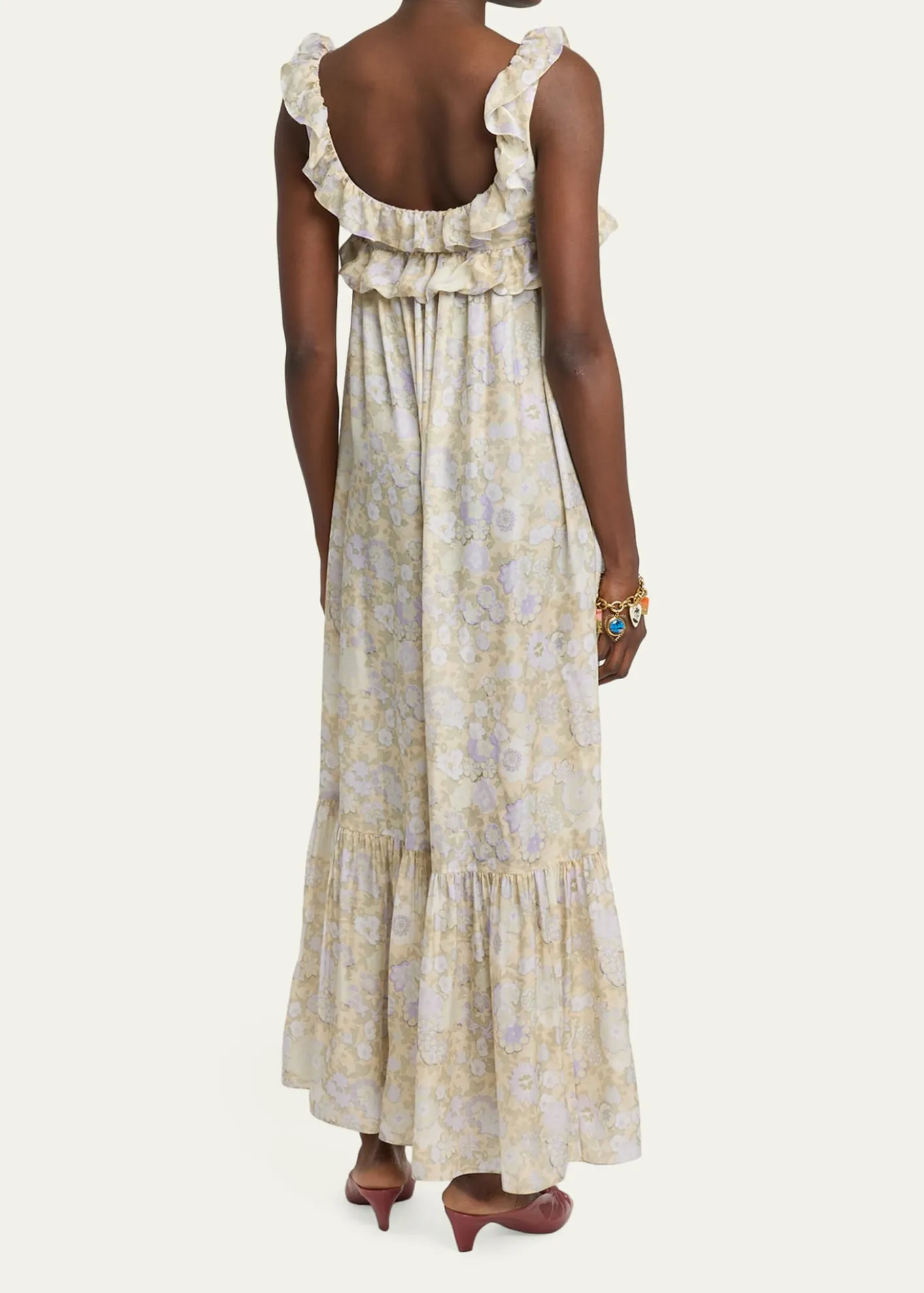 ChloePainted Flowers Silk Maxi Dress