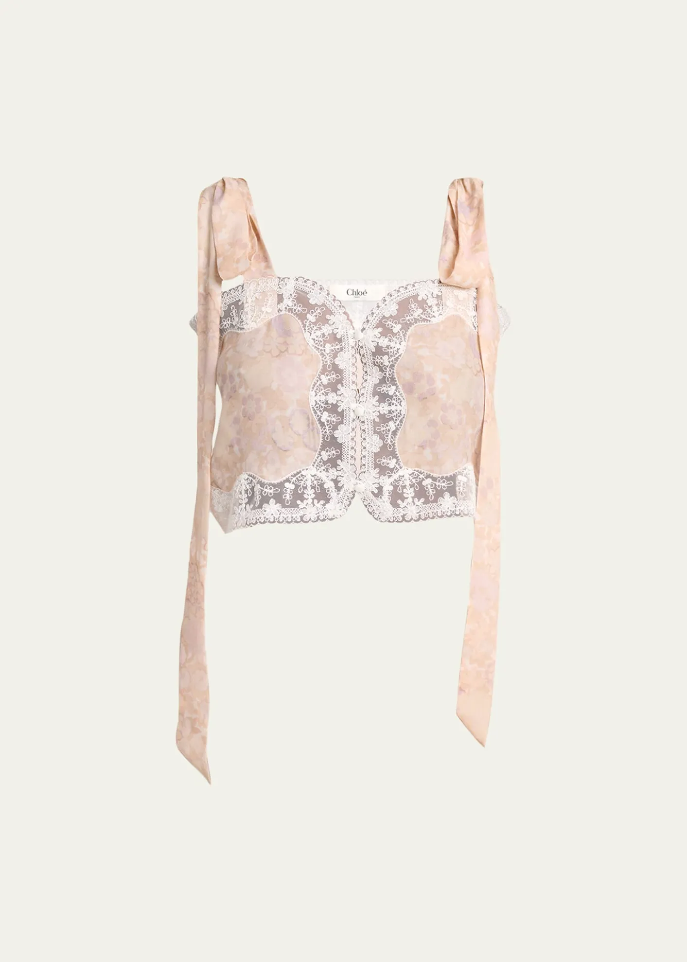 ChloePainted Flowers Silk Top