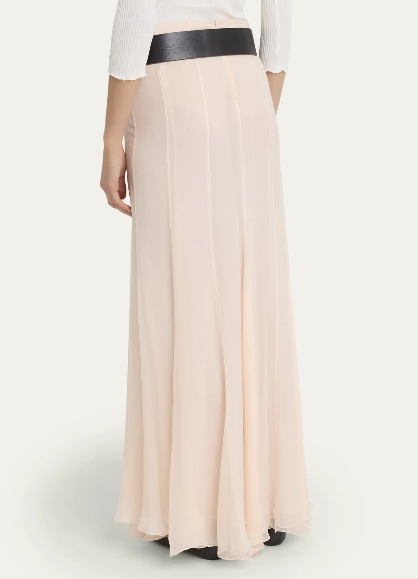 ChloePaneled Sheer Silk Maxi Skirt
