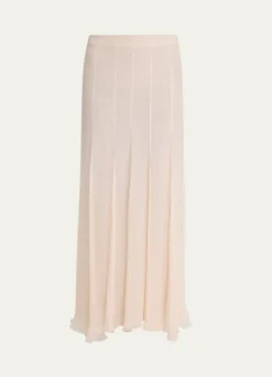 ChloePaneled Sheer Silk Maxi Skirt