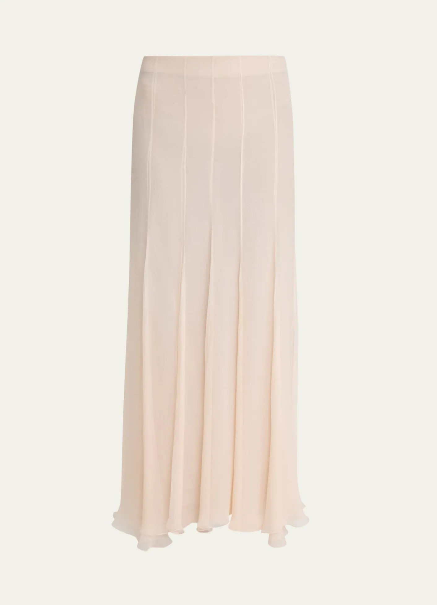 ChloePaneled Sheer Silk Maxi Skirt