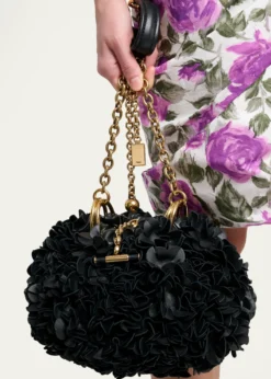 ChloePlisse Ruffle Leather Shoulder Bag