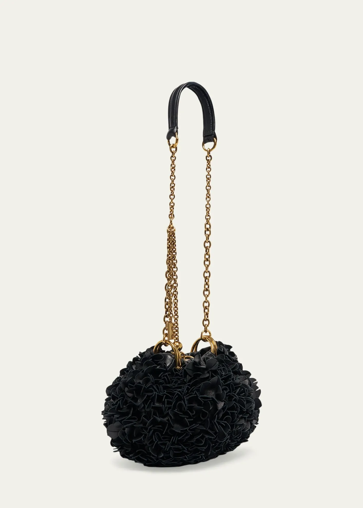ChloePlisse Ruffle Leather Shoulder Bag
