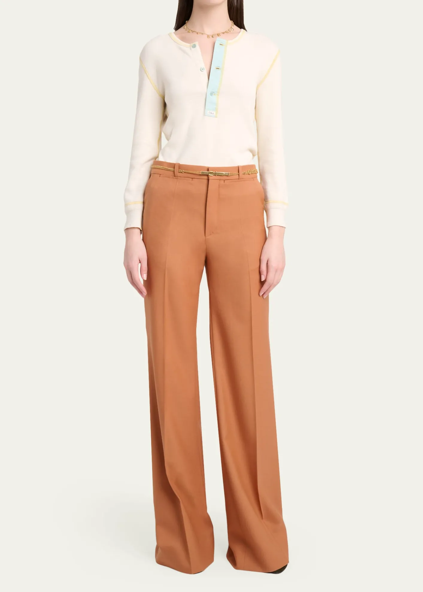 ChloeRibbed Cotton Jersey Top