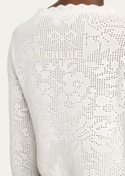 ChloeScalloped Cotton Pointelle-Knit Cardigan