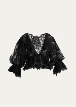 ChloeScallop Floral Lace Top