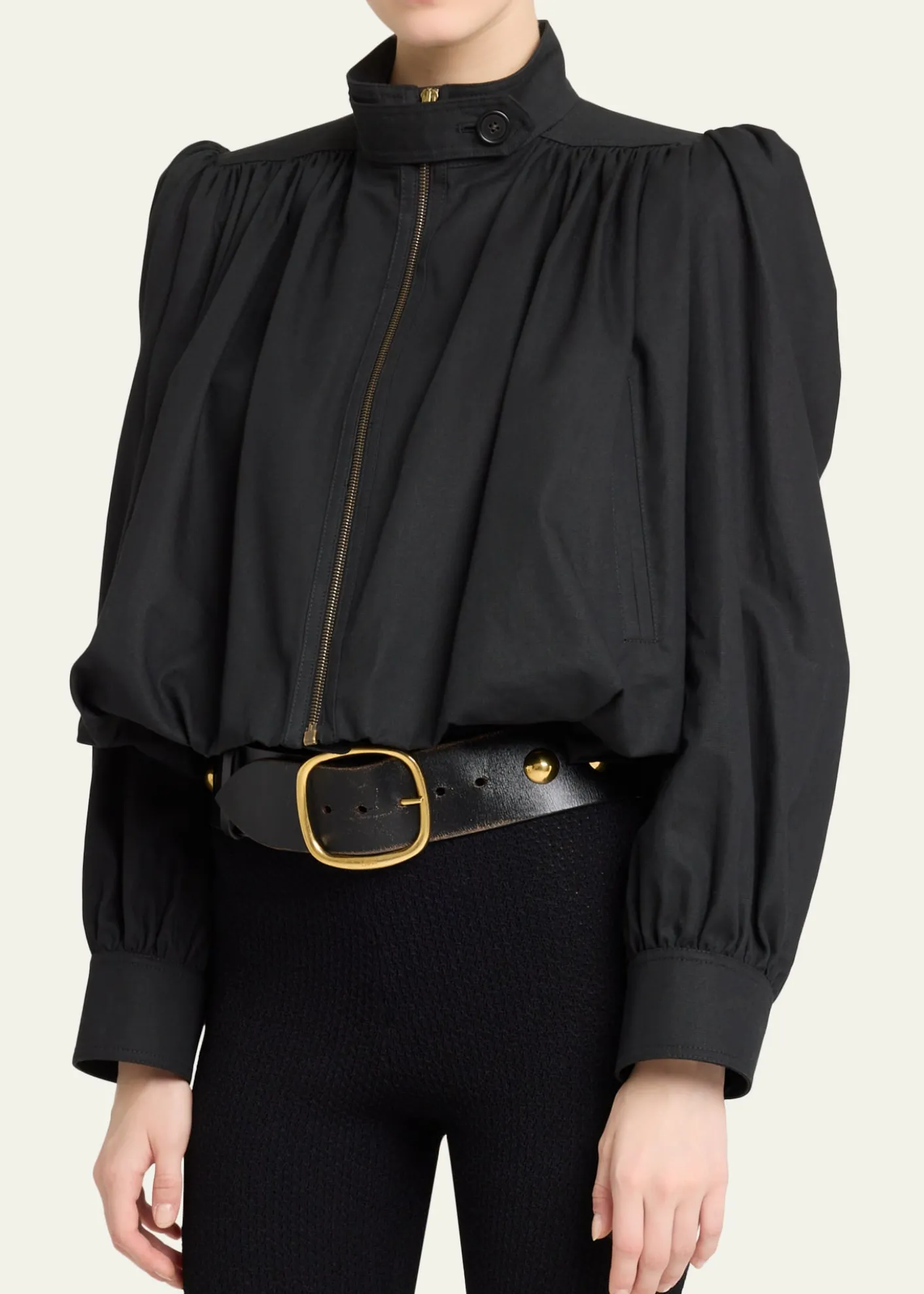 ChloeShirred Canvas Jacket