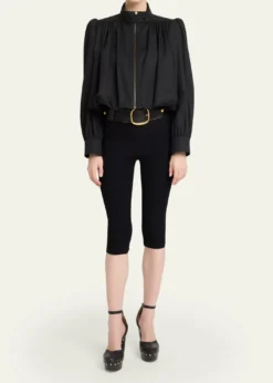 ChloeShirred Canvas Jacket