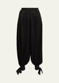 ChloeSilk Charmeuse Balloon-Leg Ankle Trousers