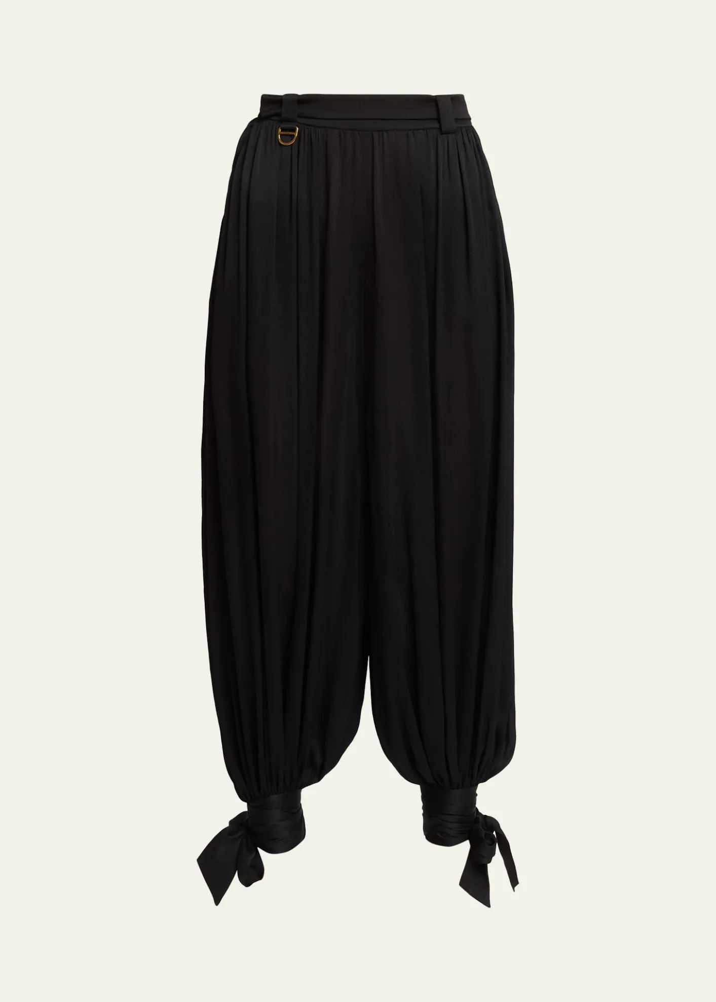 ChloeSilk Charmeuse Balloon-Leg Ankle Trousers