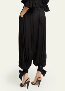 ChloeSilk Charmeuse Balloon-Leg Ankle Trousers