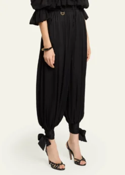 ChloeSilk Charmeuse Balloon-Leg Ankle Trousers
