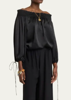 ChloeSilk Off-The-Shoulder Top
