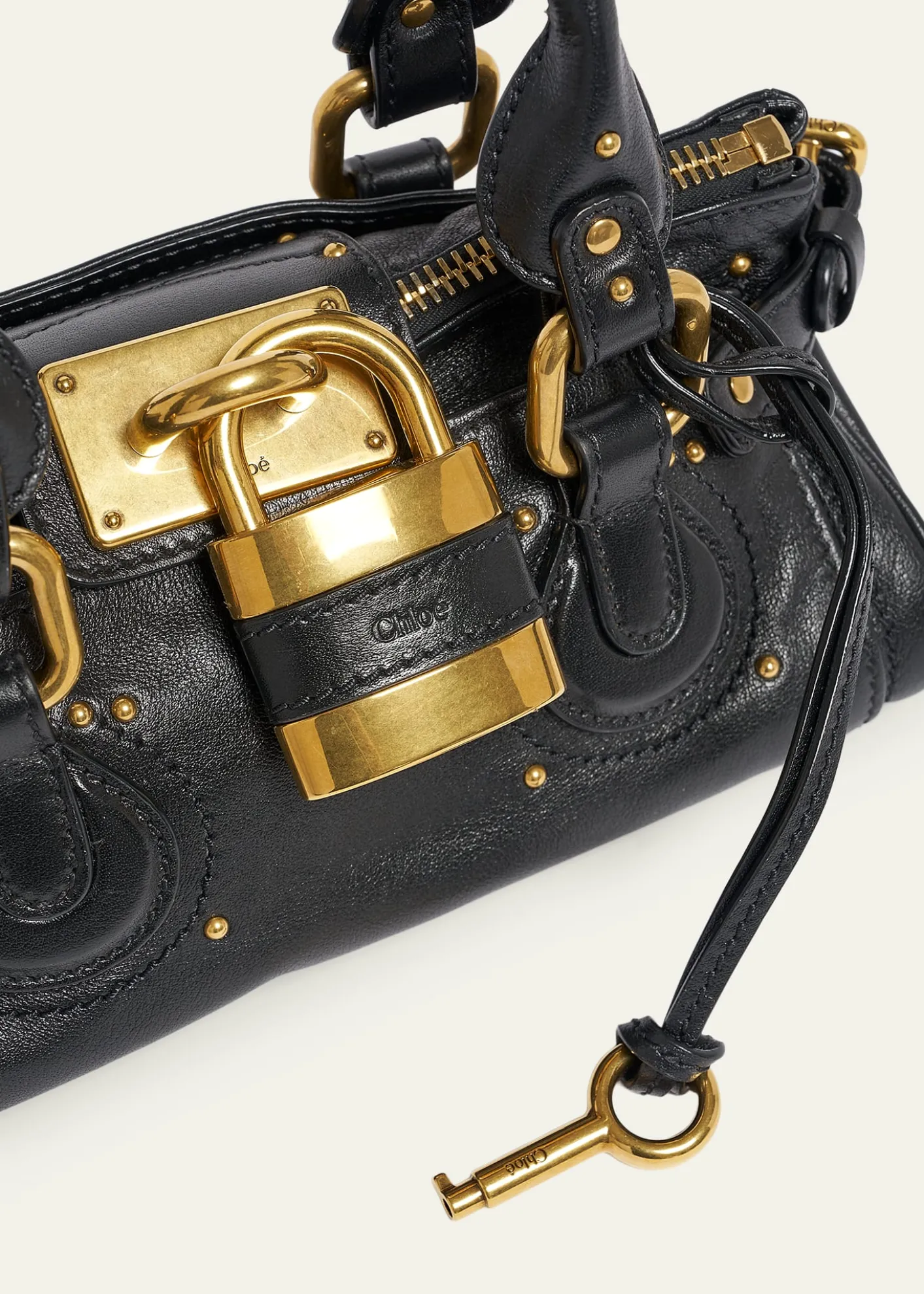 ChloeSmall Paddington Padlock Shoulder Bag in Leather