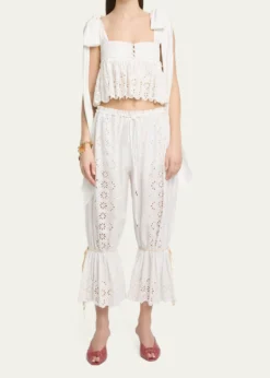 ChloeSoft Cotton Eyelet Pants