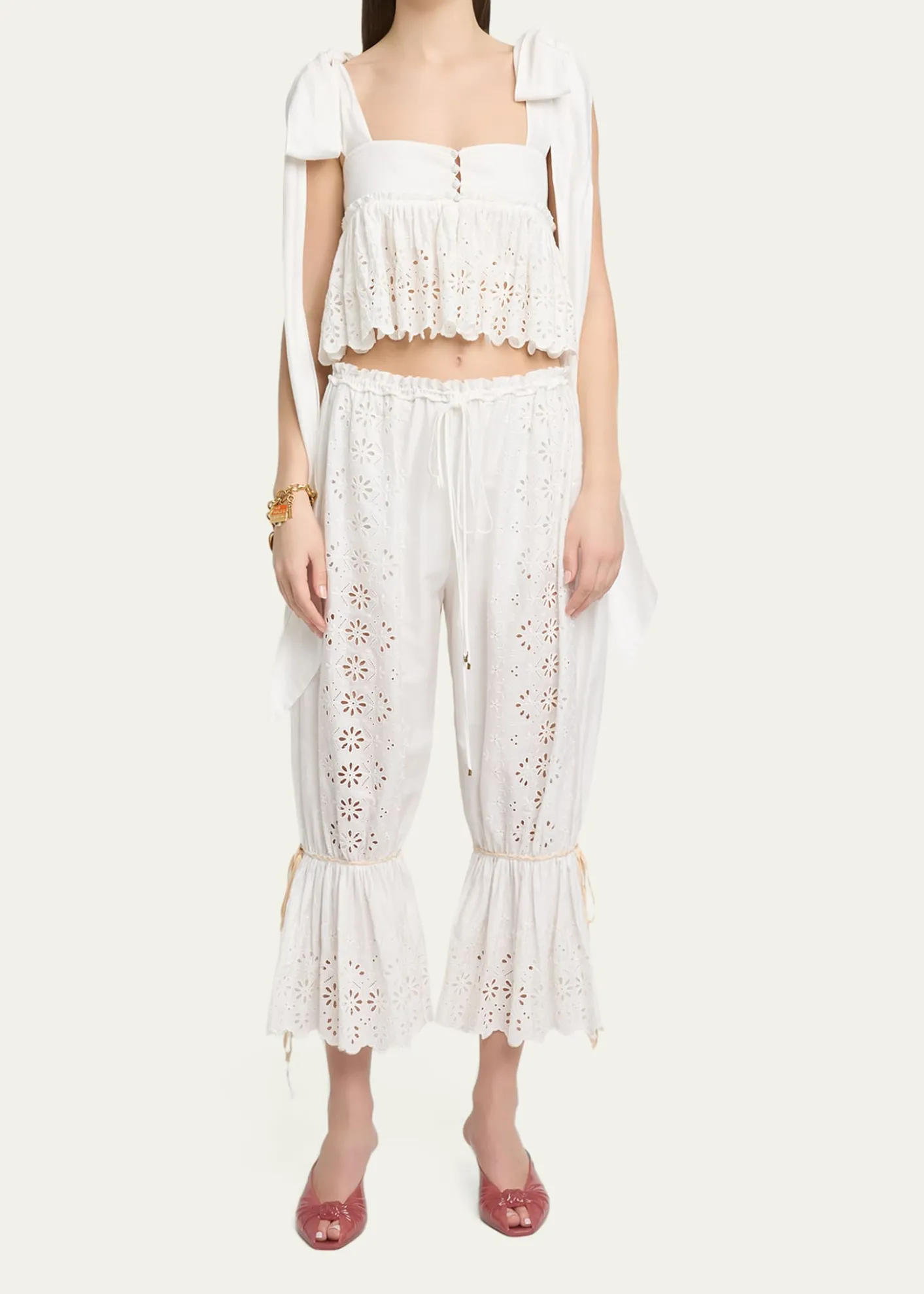 ChloeSoft Cotton Eyelet Pants