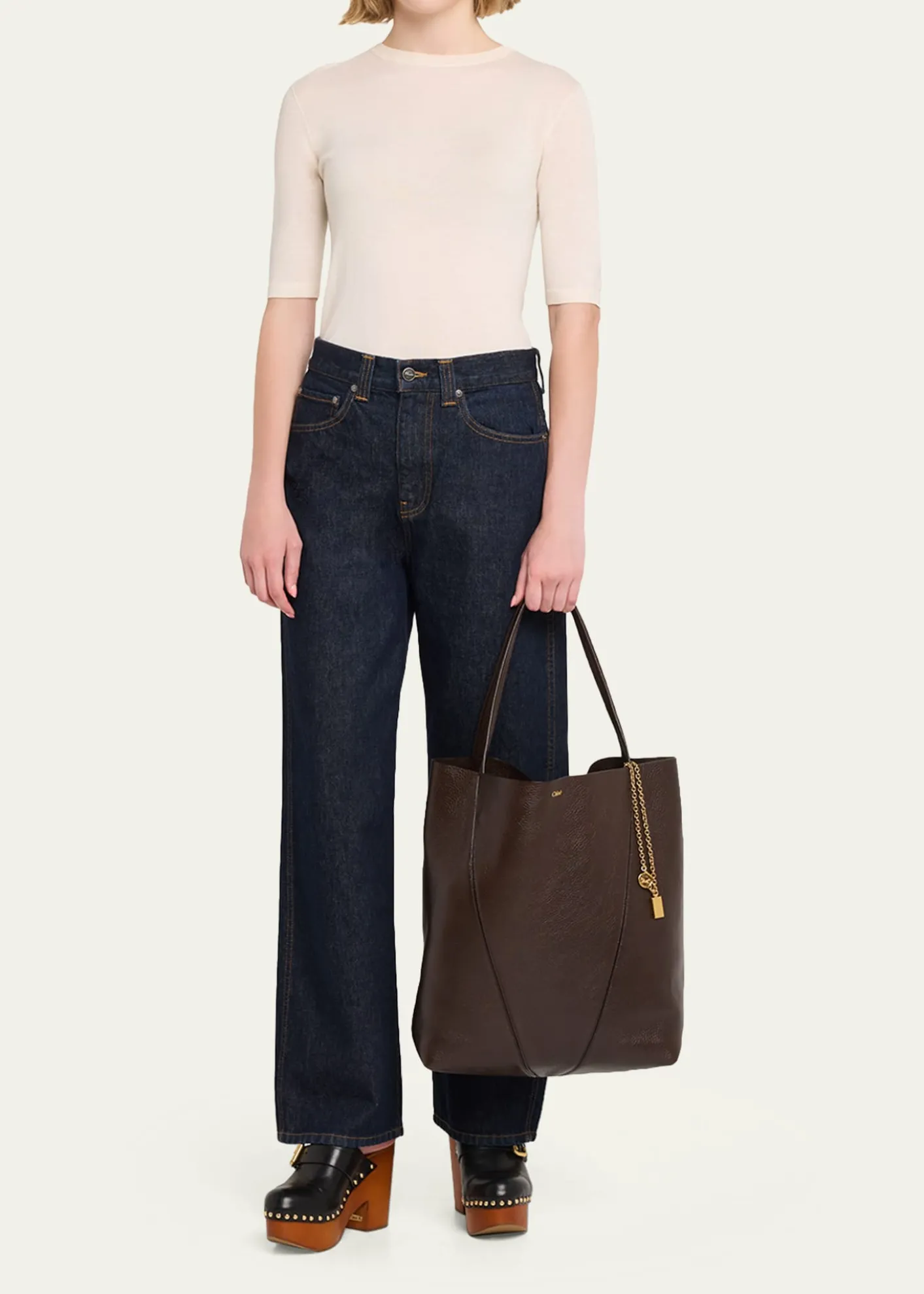 ChloeSpin Grained Leather Tote Bag