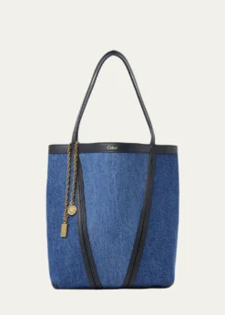 ChloeSpin Medium Tote Bag in Cotton Denim