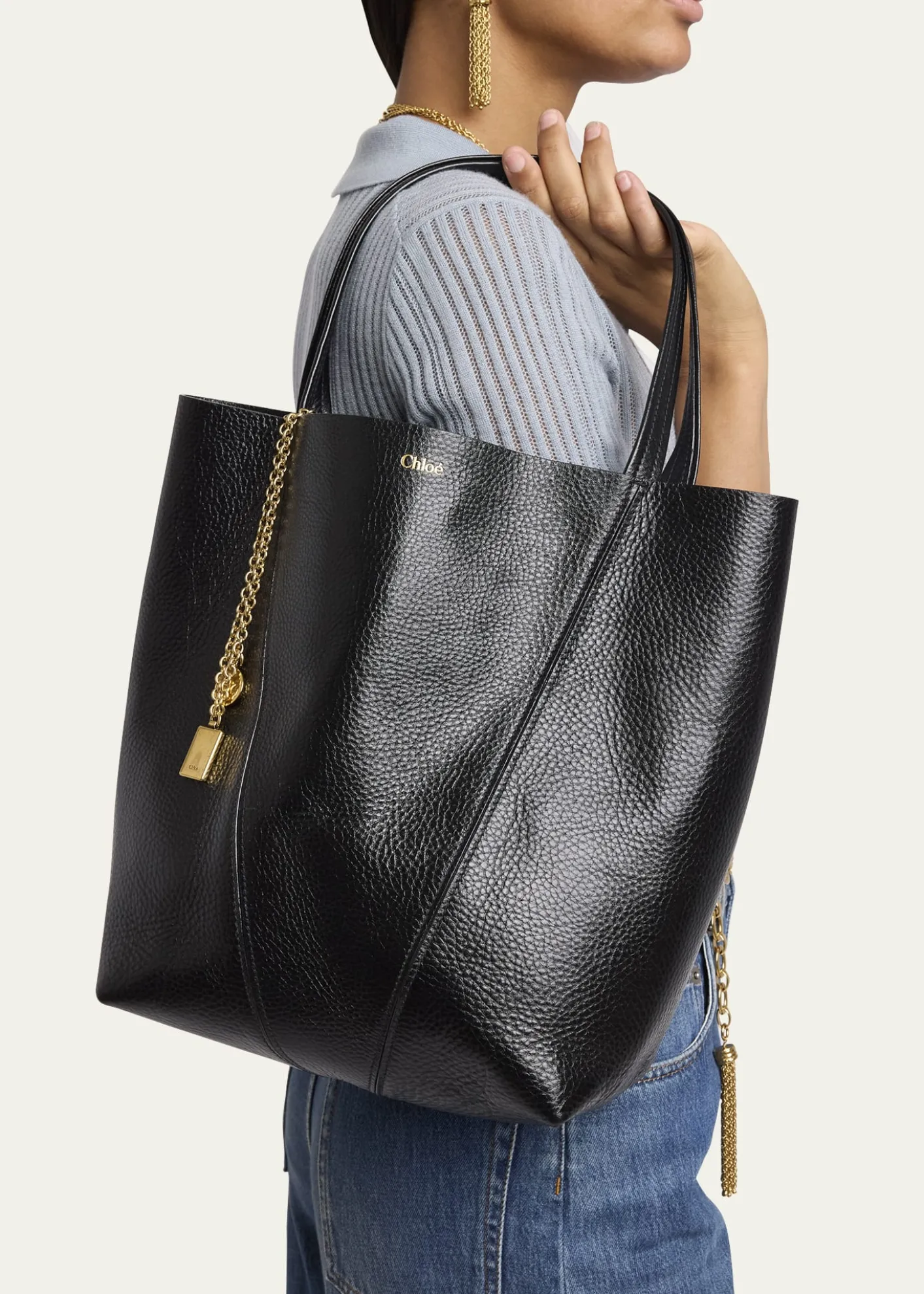 ChloeSpin Medium Tote Bag in Leather