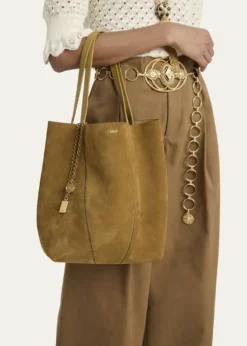 ChloeSpin Medium Tote Bag in Suede