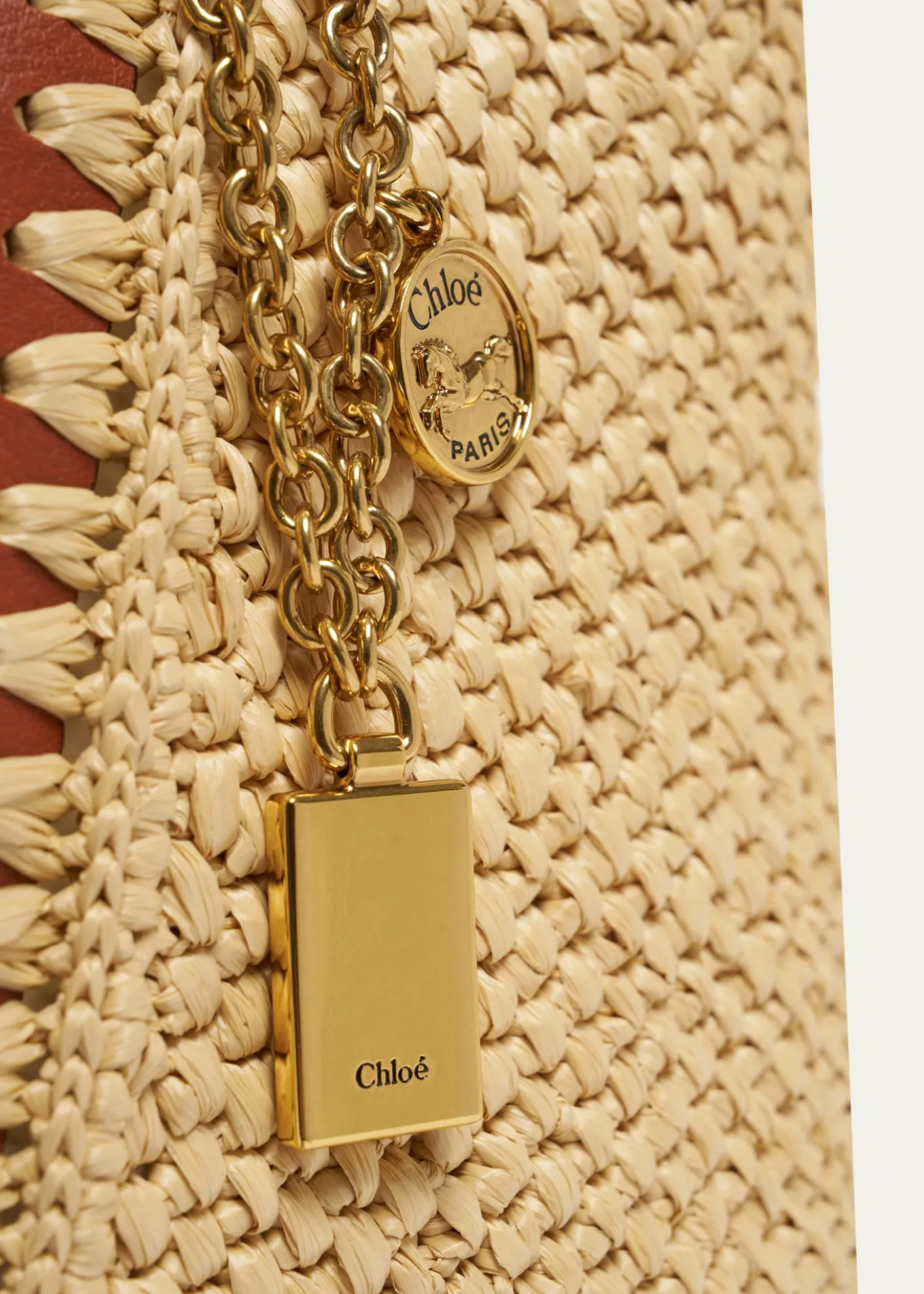 ChloeSpin Medium Tote Bag in Viscose Raffia