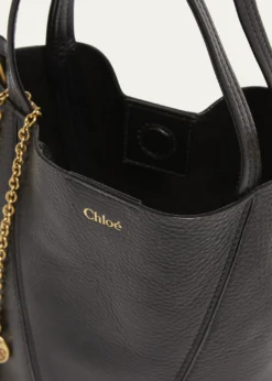 ChloeSpin Mini Tote Bag in Grained Calfskin