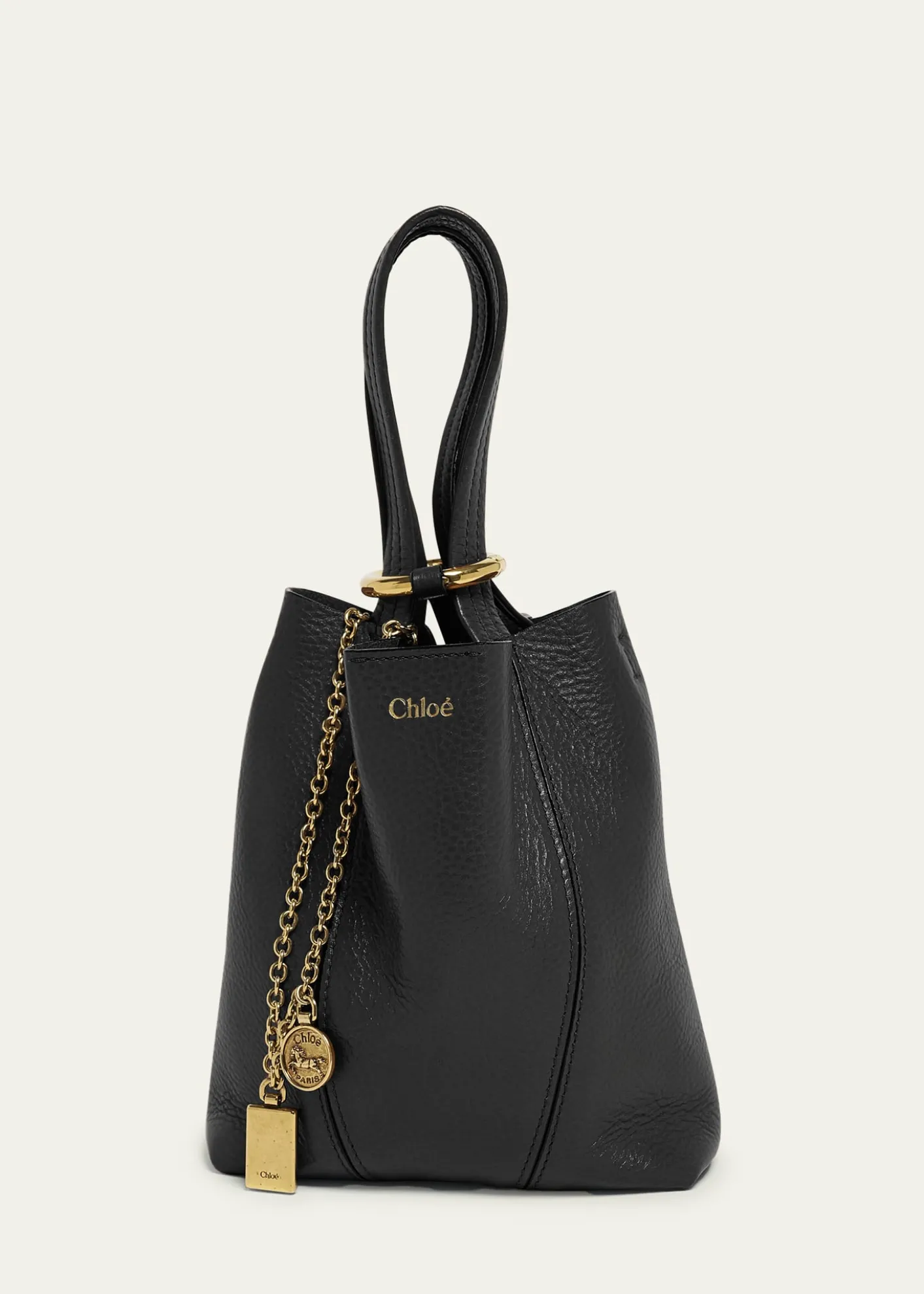 ChloeSpin Mini Tote Bag in Grained Calfskin