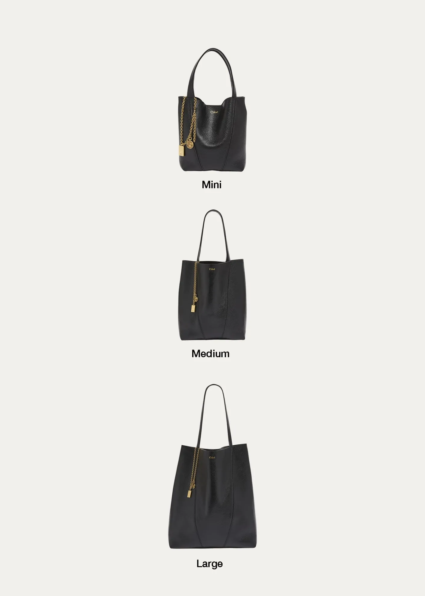 ChloeSpin Mini Tote Bag in Grained Calfskin