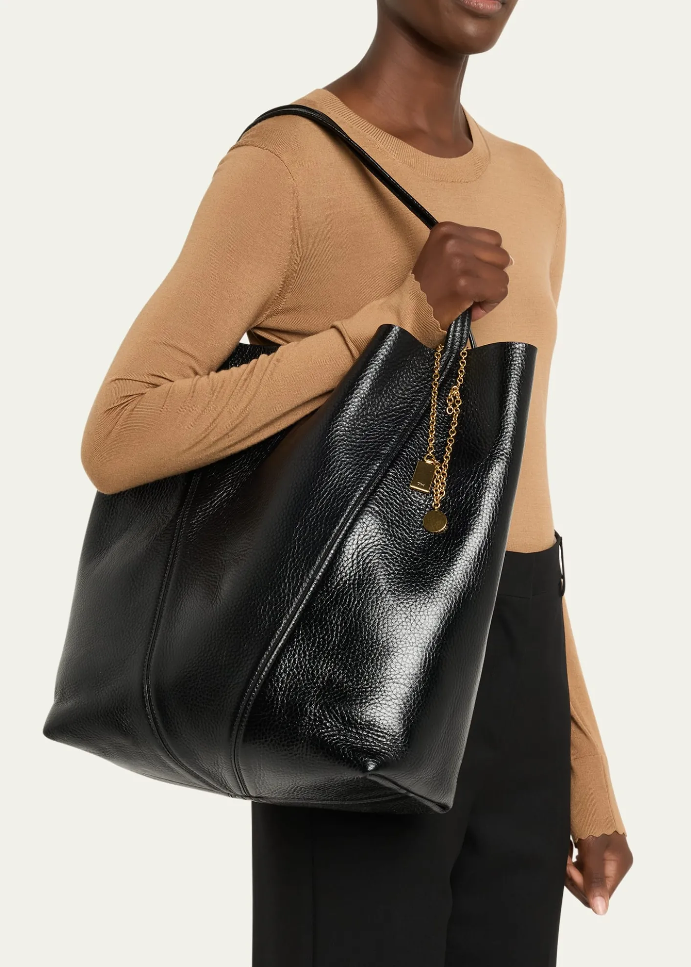 ChloeSpin North-South Tote Bag in Leather