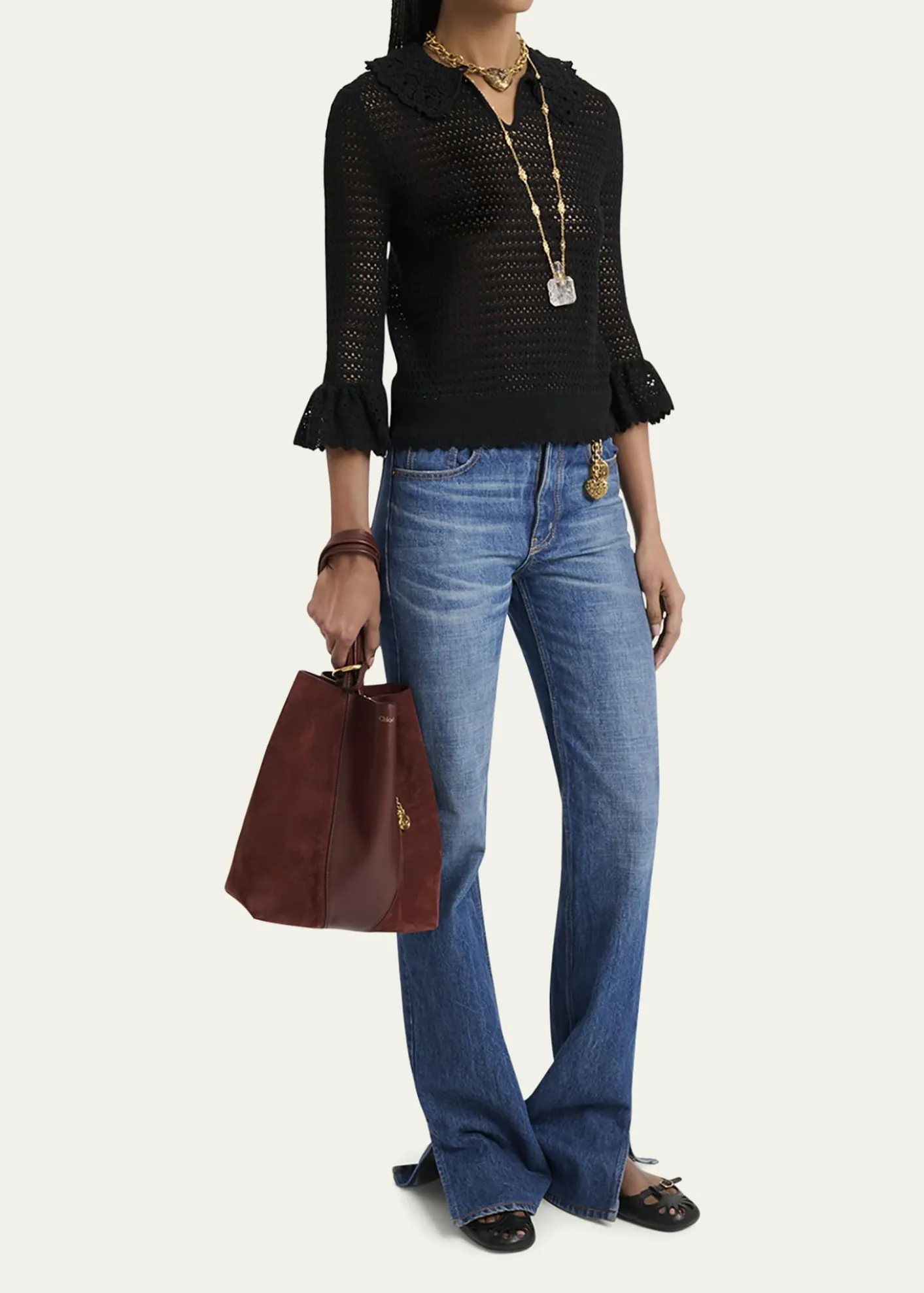 ChloeSpin Tote Bag in Grain Leather & Suede
